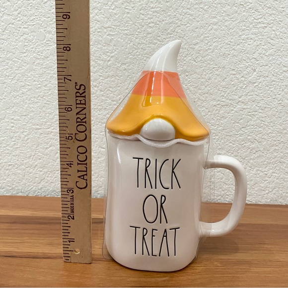 RAE DUNN Candy Corn Topper Gnome Ceramic Halloween Mug - Picture 5 of 11